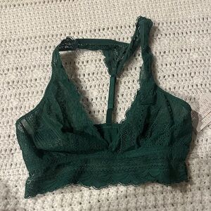Auden Lace Halter Bralette - Deep Green